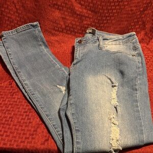 Women's MAO Blue Distressed Skinny Jeans